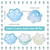 PONABEADIY 1 Box 150PCS Green Blue Flower Glass Beads Caps with Holes Bellflower Lily Floral Gradient Two Tone Transparent Charms Bead for Jewelry Making Necklaces Earrings Adult DIY Craft Supply #1