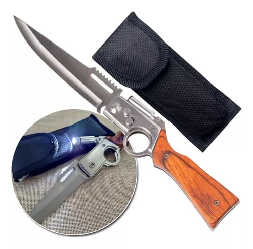 Canivete Tático Retrátil Luatek com LED para Pesca e Camping