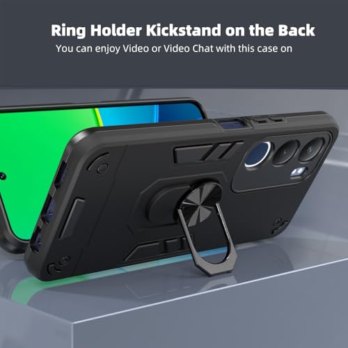 Image of NDCOM for Vivo Y29 Back Cover | Vivo Y29 5G Mobile Phone Cover | Protective Vivo Y29 5G Back Cover | Ring Holder Case
