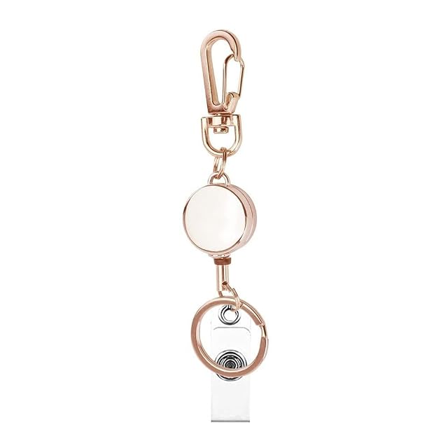 Extendable Metal Key Chain Key Ring Retractable Badge Holder Reel Clip with Hook ID Card Badge Holder Clip