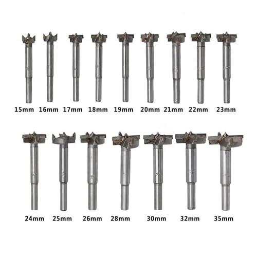 Juego de brocas para madera y metal 15-35 mm 16 piezas miniatura 2