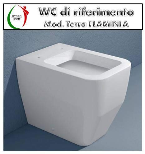 Toilettensitz Fidia Flaminia Aus Holzbeschichtetem Polyesterharz - Weiß, Inkl. Scharniere, Made In Italy