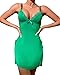CHICME Women's Lace Trim Side Slit Modal Cami Sleep Dress Loungewear Cute Night Gowns for Women Green-M