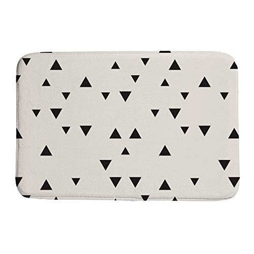 HAOXIANG Tapete de baño de forro polar coral, tapete de ducha, absorbente, antideslizante, acolchado, acolchado, decoración triangular, hogar, oficina, fácil de limpiar