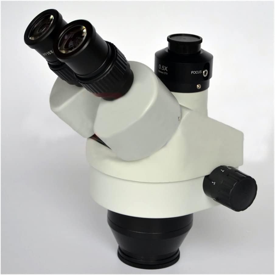 Microscope Accessories Kit 3.5X-90X Simul-Focal Trinocular Zoom Stereo Microscope Head +0.35X 0.5X 1X CTV Microscope Slides(1XCTV)