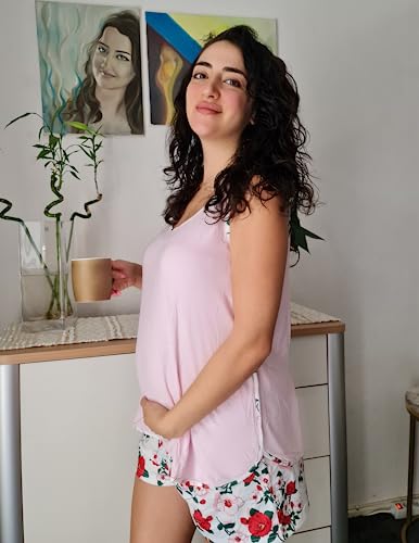 Ekouaer Maternity Pregnancy Pajamas Set Soft Maternity Nightgown Sleeveless Sleepwear For Breastfeeding Large #TOP3