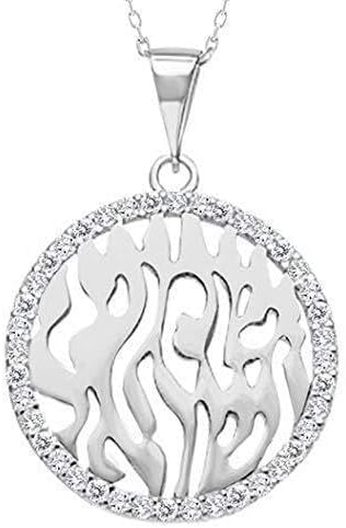 Alef Bet by Paula Shema Israel Hebrew Prayer Blessing Necklace for Women