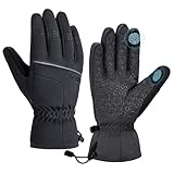 ihuan Winter Waterproof Skiing Gloves for Men & Women, Cold Weather Thermal Gloves with Touchscreen Fingers, Windproof, Snowboarding, Running, Cycling, Driving, Hiking, Motorcycling