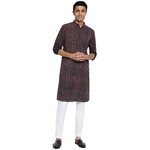 Image of Fabindia Multicolour Cotton Printed Long Kurta