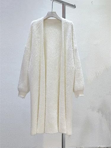 Women's Solid Knitted Cardigan Loose Casual Knitewear Outwear Basic Long Knit Coat2
