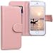 Produktbild kwmobile Hülle kompatibel mit Apple iPhone SE (1.Gen 2016) / iPhone 5 / iPhone 5S - Kunstleder Handyhülle mit Kartenfächern - in Rosegold