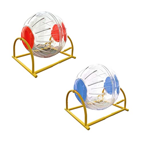 Sosoport 2 Pcs 12cm Diameter Bracket Running Balls Hamster Exercise Wheel for Pet Play