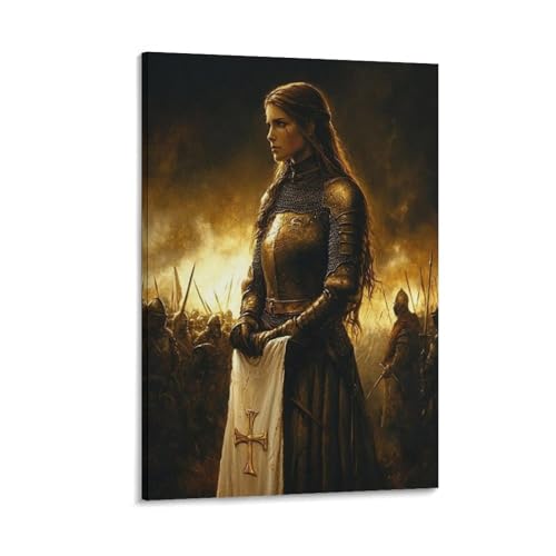 Toile Jeanne d'Arc sainte guerrière une décoration inspirante de 40x60cm