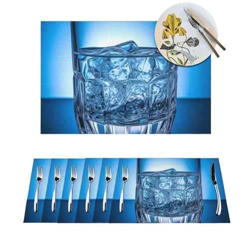Sets de table en PVC tissé résistant texture chic de table lot 6