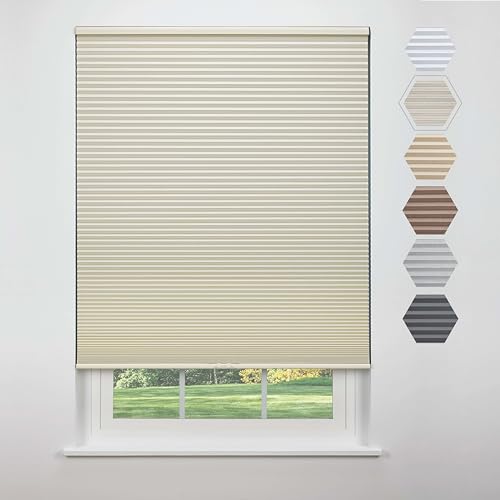 Linen Avenue Cordless Standard Blackout Cellular Shade 34 3/4 W x 66 H, Seashell (Arrives 1/4" Narrower)