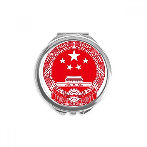 Miroir de poche emblème national chinois à emporter partout pour votre maquillage