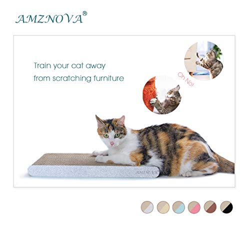 Image of AMZNOVA Cat Scratcher, Cardboard Cat Scratchers, Durable & Recyclable Scratch Pad, Colors Series, Narrow, Glitter Silver