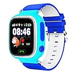  SMARTWATCH Infantil, GPS Rastreador Localizador Anti-Lost SOS, Seguridad Niños, SIM Llamadas, Alarma, Podometro,(Compatible iPhone, Android), Chat por Voz, Pantalla Táctil,Color Azul