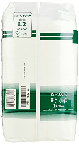 Abena Delta-Form Adult Incontinence Briefs, Level 2, (Medium To Extra Large Sizes) Large, 20 Count #TOP7