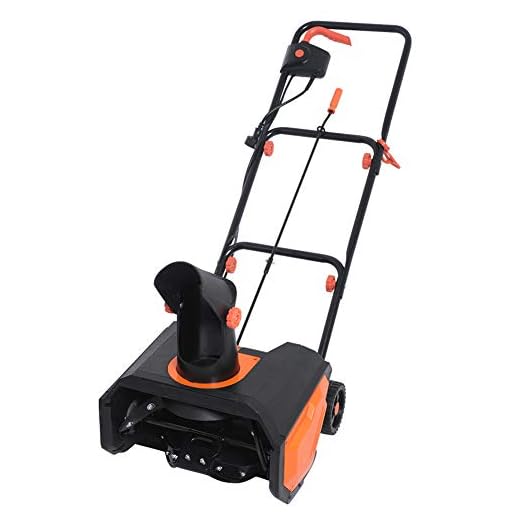 Electric Snow Blower, 13 Amp Electric Snow Thrower, Steel Auger, Sweep Width 18", Clearing Depth 7", Overload Protection, 180° Rotatable Chute