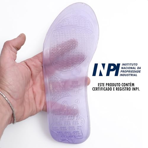 Palmilha Ortopédica de Gel Anti Impacto Confortável Reduz Dores Fascite de Calcanhar e Esporão de Ca