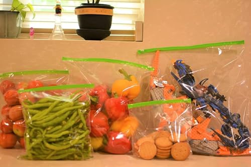Image of Ziplock bag Freezer Food Storage Bag Microwave Safe, Washable & BPA Free Storage Bags With Expandable Bottom Ziplock Vegetable Bag, Bags for Fridge Food Cover (25 PCS GREEN ZIPPER BAG)