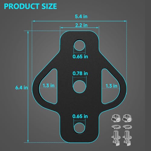 LCGP 3-Way Trailer Hitch Adapter, Steel Hook Mounting with Bolts, Suitable for ATV Lawn Mower Golf Cart Yard Cart Garden Tractor Flat Towing Ball Installation - Thumbnail 2