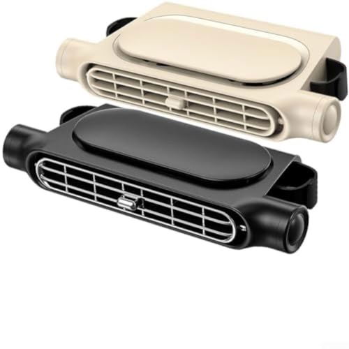 Ventiladores de asiento de coche de 2 piezas con velocidades de flujo de aire ajustables para mayor comodidad y ventilación eficaz, adecuados para la mayoría de interiores de coche (negro + beige)