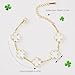 GGRH Clover Bracelet for Women 18K Gold Plated White Black Bracelets Fashion Four Leaf Clover Lucky Link Bracelets Trendy Christmas Jewelry Gifts for Women