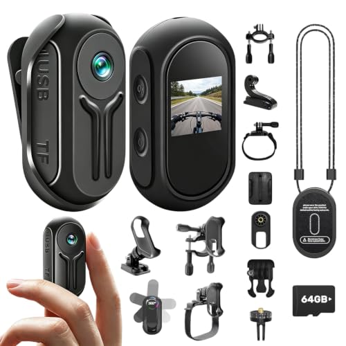 #Commissioniguadagnate<br>1080P Mini Action Cam Body Camera con Scheda da 64GB