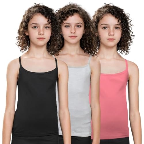 Image of Adira | Cotton Camisole for Beginners | Beginners Cami for Puberty | Flat Padding for Nipple Coverage | Confidence for School & Home | Soft Stretchy Cotton | Pack of 3