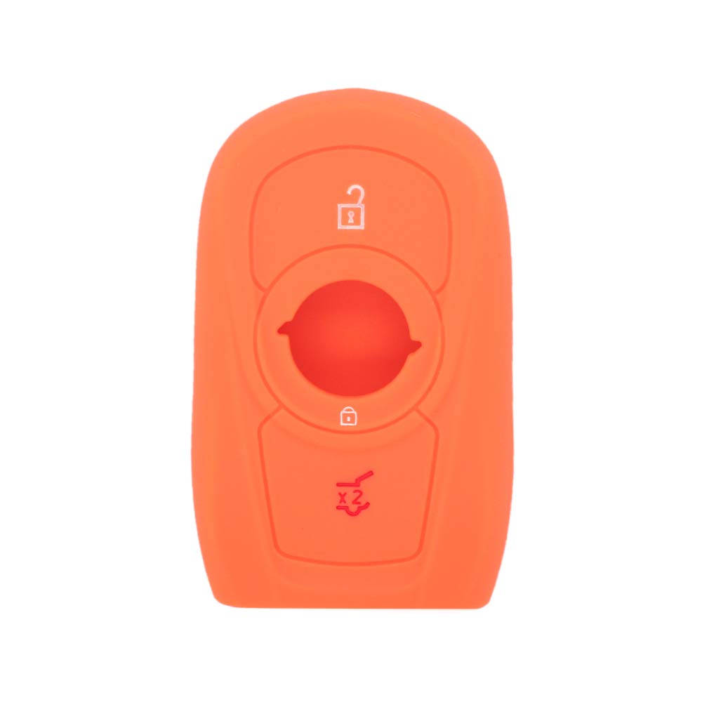 BROVACS Silicone Cover Protector Case Holder Skin Jacket Compatible with OPEL Astra K VAUXHALL Insignia 3 Button Smart Remote Key Fob CV9623 Orange - Image 2