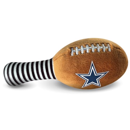 Image of Dallas Cowboys Plush Football Rattle by Smilo - Officially Licensed NFL Baby Rattle Toy - Soft Baby Rattle with Bell - for Babies and Toddlers from 3 Months