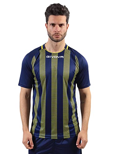 givova Camisa de Trazo Camiseta, Azul/Amarillo, L Unisex Adulto
