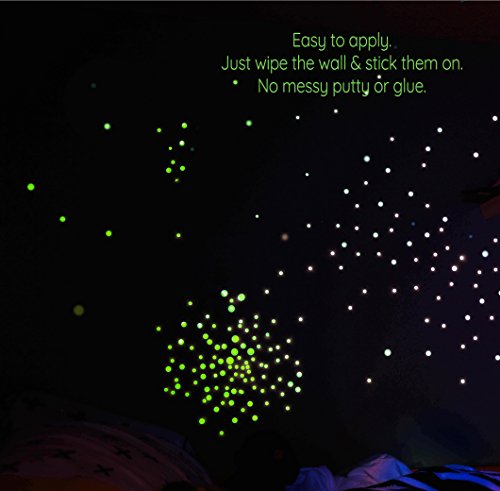 Lunar Decor Glow In The Dark Planets And Stars For Kids: 122 Self Adhesive Glowing Star And 8 Planet Decals For Children’s Bedrooms I Glow In The Dark Constellation Ceiling Wall Stickers I 3D Stickers #TOP4