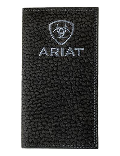 ARIAT Western Wallet Mens Rodeo Slim Embroidered Logo Black A3556201