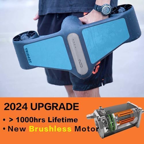 GENEINNO S1 Underwater Scooter, Positive Buoyancy Electric Sea Scooter with Safety Lock,164ft Deep Dive Propulsion Device with Go-Pro Mountfor Snorkeling Diving Swimming Adults Kids,Blue