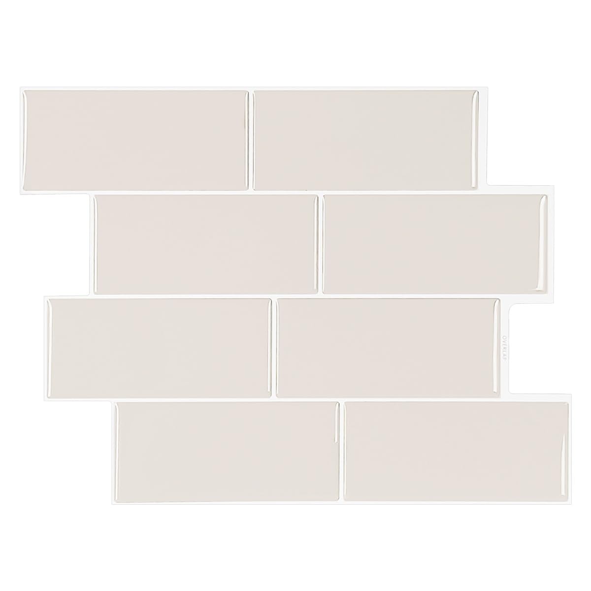Peel and Stick Backsplash – Wall Tile for Kitchen Backsplash 11"x11" 3D Adhesive Backsplash Tile for Kitchen, Bathroom 3D Wall Panels (10 Sheets, Beige)