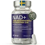 NAD+ 200 mg con resveratrolo 200 mg e coenzima Q10 25 mg in 60 capsule vegane