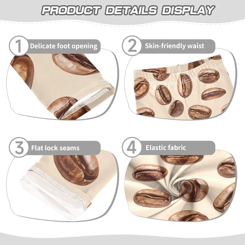 Coffee Beans Girls Leggings,Workout Leggings for Girls Toddler Athletic Legging Size for 3-10T3