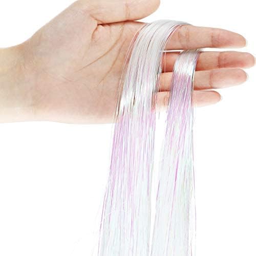 Miniatura 2 de Boao Guirnalda de flecos de oropel iridiscente de 10000 hebras para decoración de árbol de Navidad, suministros de fiesta de graduación, decoración