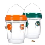 SZZETK 2 Piezas Trampa para Avispas Viva, Trampa Avispas Exterior Jardin Balcon, Atrapador de Avispa para Jardín, Balcón y Camping, Sin Productos Químicos