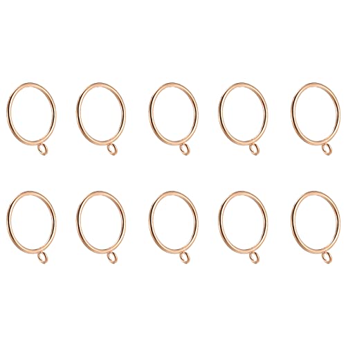 METALLIXITY Curtain Rings, (2.17 Inch) 16Pcs, Metal Drapery Hanging Ring with Eyelets - for Household Window Door Rods Gold Tone