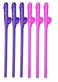 Bachelorette Party Pennis Straws 12 pcs - Naughty Straws for Bachelorette Party Decorations - Funny Hen Drinking Straw