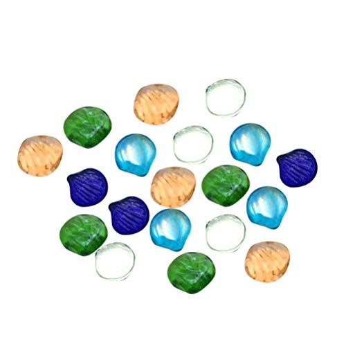 Balacoo Beach Sea Glass Beads Tiny Crystals Seashell Fish Tank Bottom Sand Stone Rock Gems for Table Scatter Vase Filler Aquarium Landscape (Mixed Color)