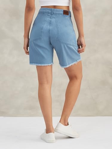 Image of Dolce Crudo Women's High Rise Denim Shorts - Relaxed Fit