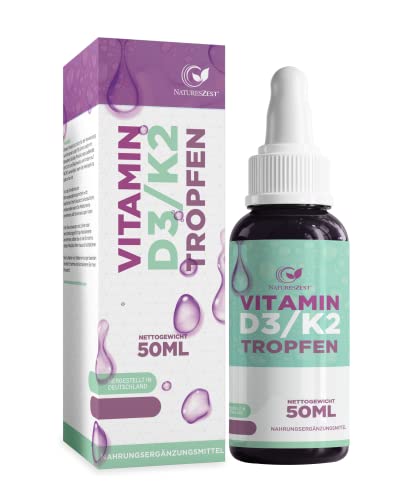 Vitamin D3 K2 Tropfen 50ml - Premium, Hochdosiert flüssiges Nahrungsergänzungsmittel - Hoch bioverfügbar durch Original K2VITAL® von Kappa - Hergestellt und laborgeprüft in Deutschland Cover