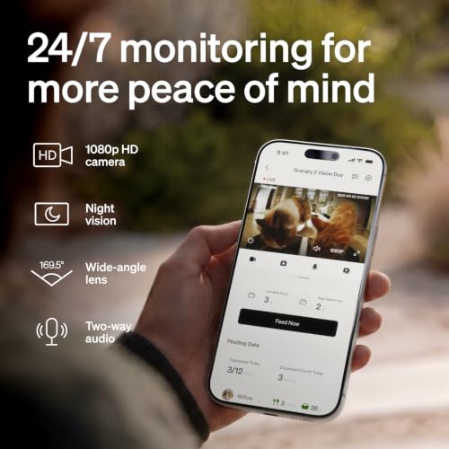 Image of PETLIBRO Automatic Cat Feeder for 2 Cats, AI Recognition Camera Intake Log