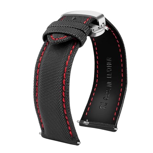 Correa de reloj de nailon y piel de 20mm a 24mm para Citizen Nº 5 6