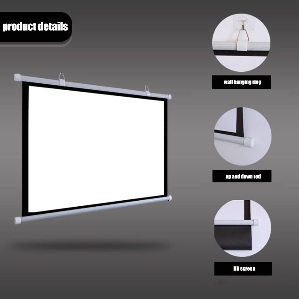Schermo Da Proiezione Portatile 30 40 50 60 72 Pollici Schermo Avvolgibile Manuale Anti Rughe Telo Proiettore Per Home Cinema Campeggio(50inch-4:3)